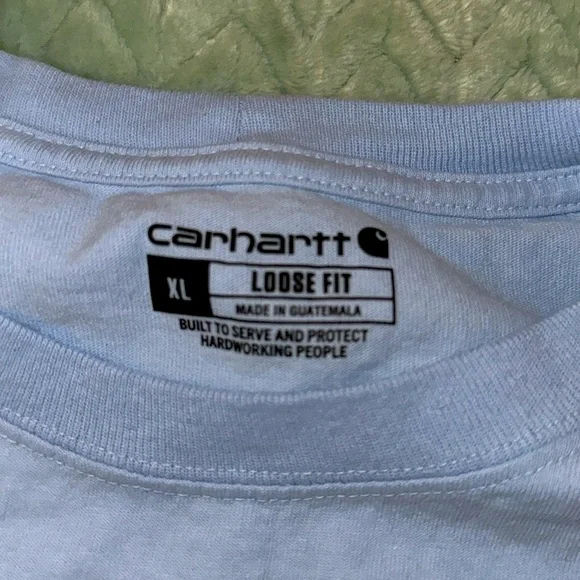Mens Carhartt Long-Sleeve Powder Blue Shirt - Picture 3 of 5